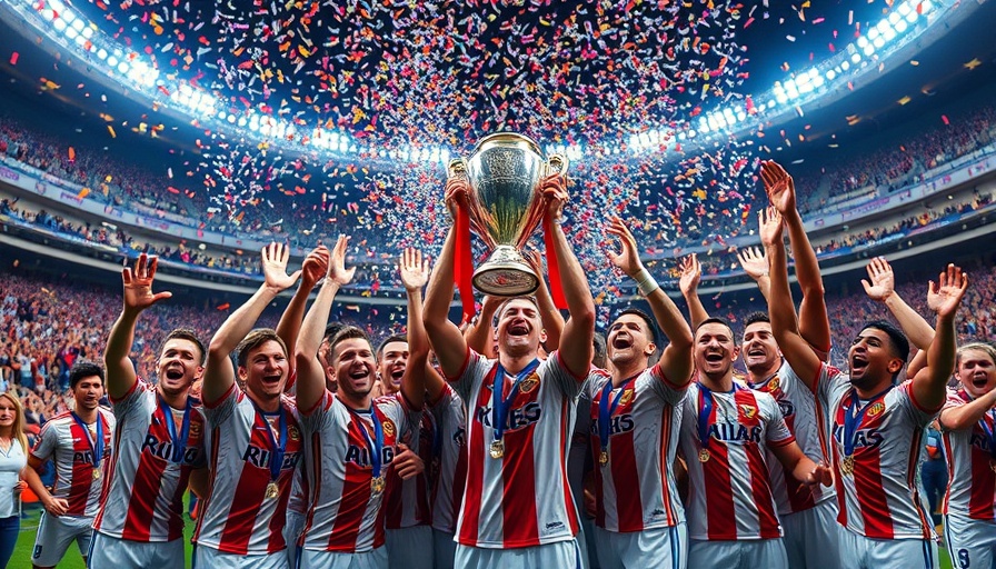PSG team celebrating UEFA Super Cup victory with trophy