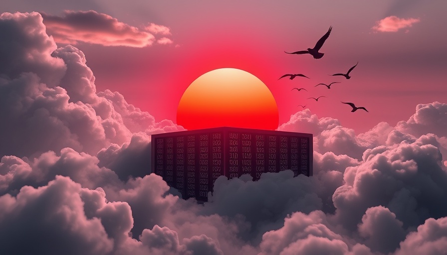 Futuristic server room with binary code and clouds for Naira-priced cloud.