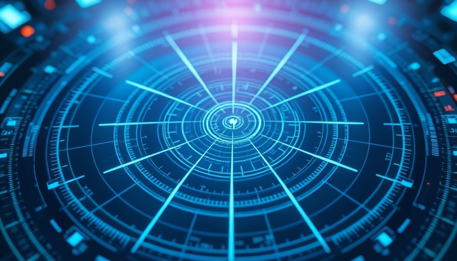 Digital radar interface scanning with animation on screen