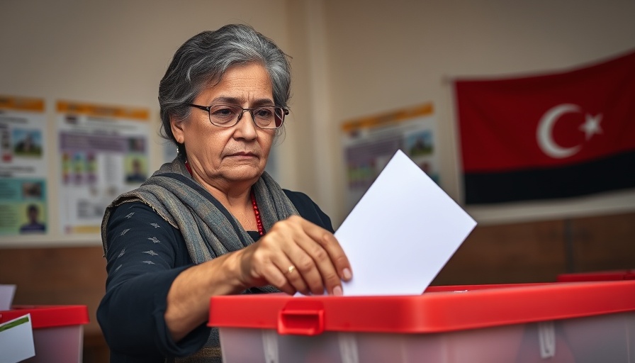 Libya municipal elections results with voter casting ballot.