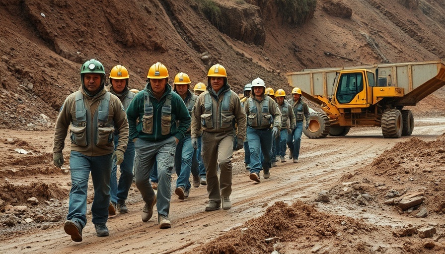 Guinea landslide news with responders in gear amid muddy terrain.
