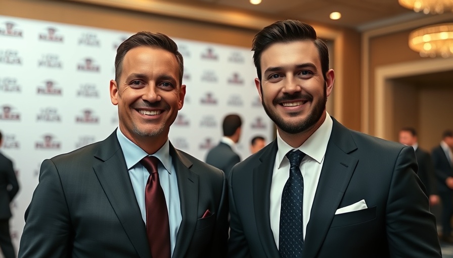 Confident duo at an event, promoting a super app for payments and e-commerce.