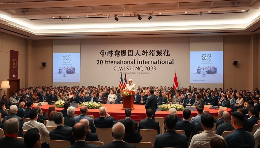 International conference with dignitaries on stage at Japan Africa cooperation event.