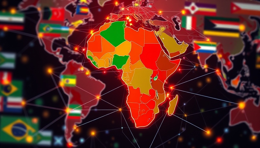Abstract Africa foreign relations network with global connections.