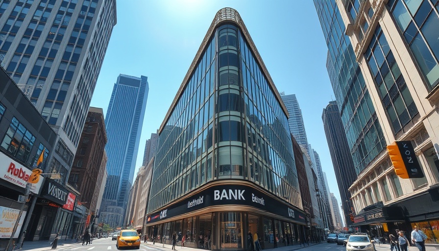 Modern bank building in Nigeria's cityscape, reflecting capital requirements discussion.