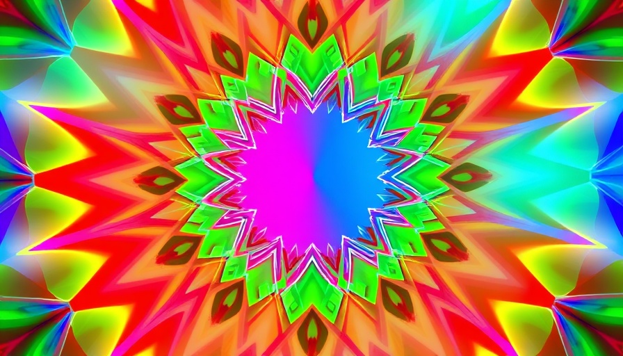 Abstract colorful pattern with interwoven lines, vibrant hues.