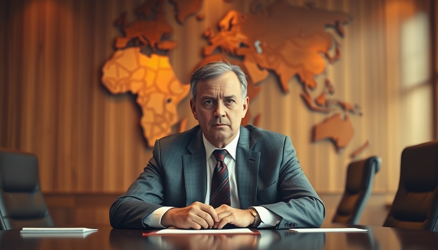 Businessman in boardroom with map highlighting digital transformation Africa.