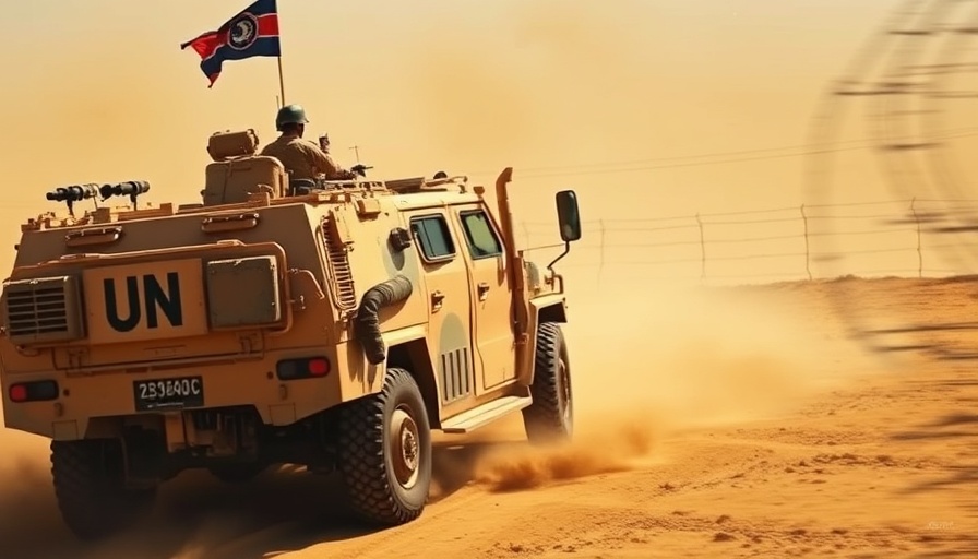 UN mission South Sudan civilian protection: armored vehicle patrolling.