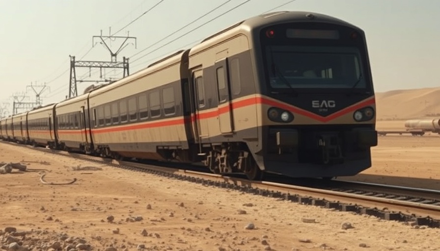 Derailed train in Egypt's desert landscape.