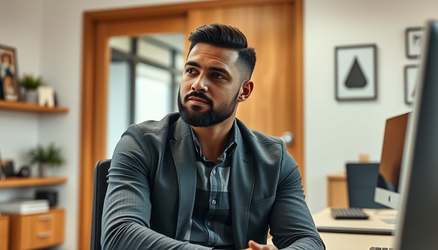 Confident man in office symbolizes AI in Africa's progress.