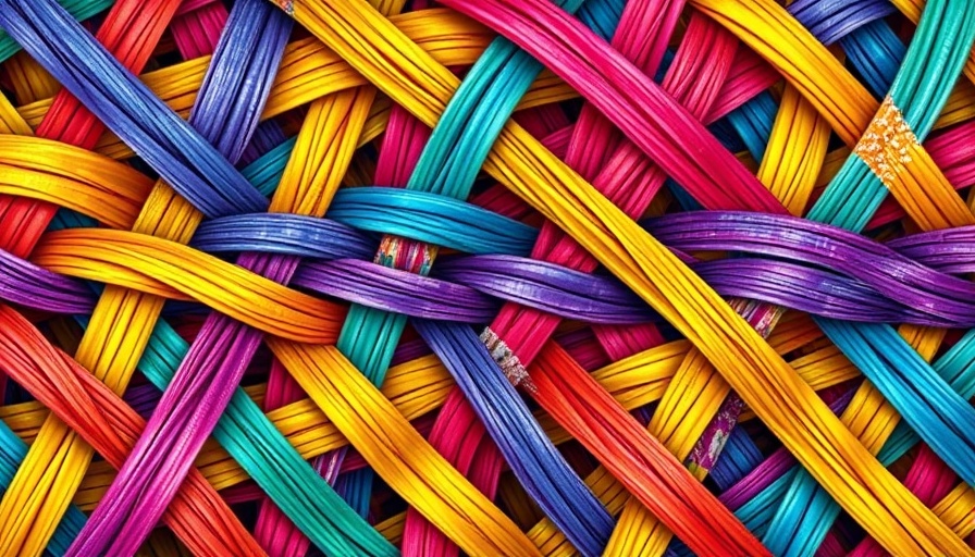 Abstract weaving pattern in vibrant colors, Nigeria Ayen Community Security Concerns