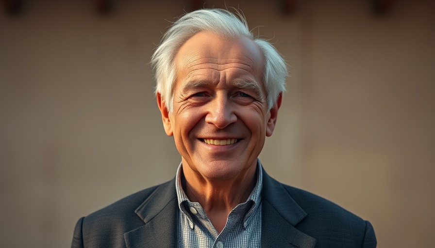 Elderly man outdoors in formal attire, smiling