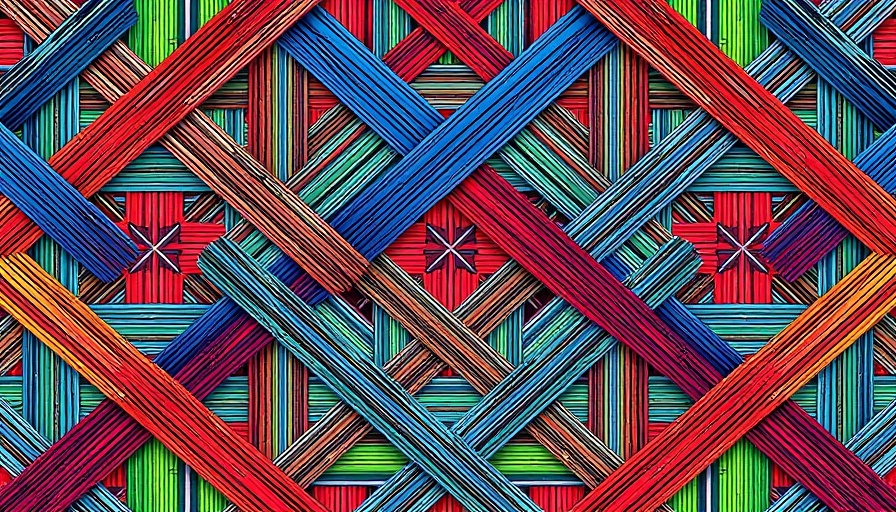 Woven multicolored pattern logo representing digital economy in Africa.
