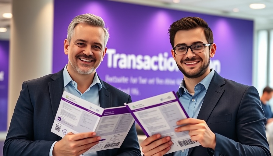 Two men holding transaction brochures at Africa-Asia transaction event.