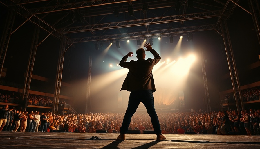 Josephine Baker tribute performance, dramatic stage scene with shadow.