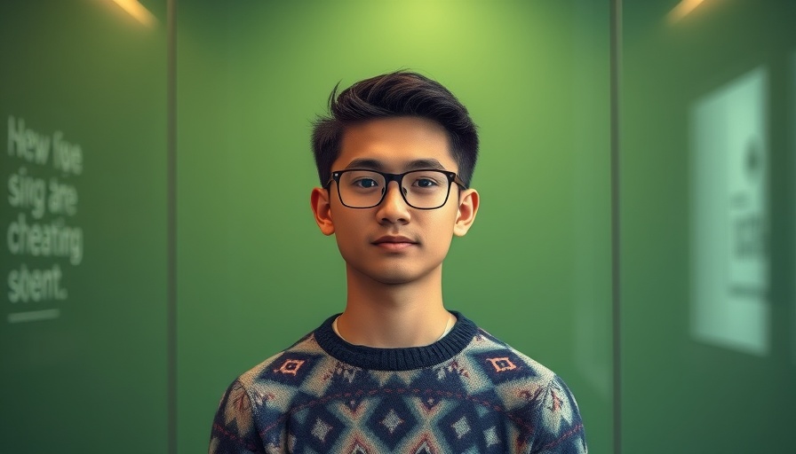 Confident young man in front of a green wall, AI in Africa.