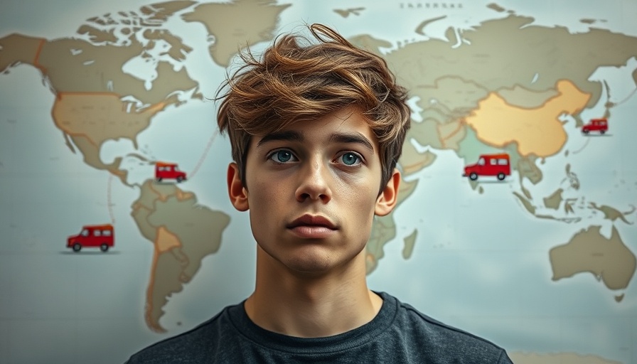 Thoughtful site reliability engineer in front of a world map, Africa focus.