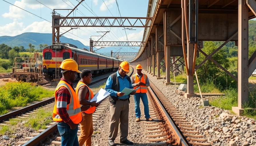 Tazara railway upgrade in Africa showing modern infrastructure and workers.