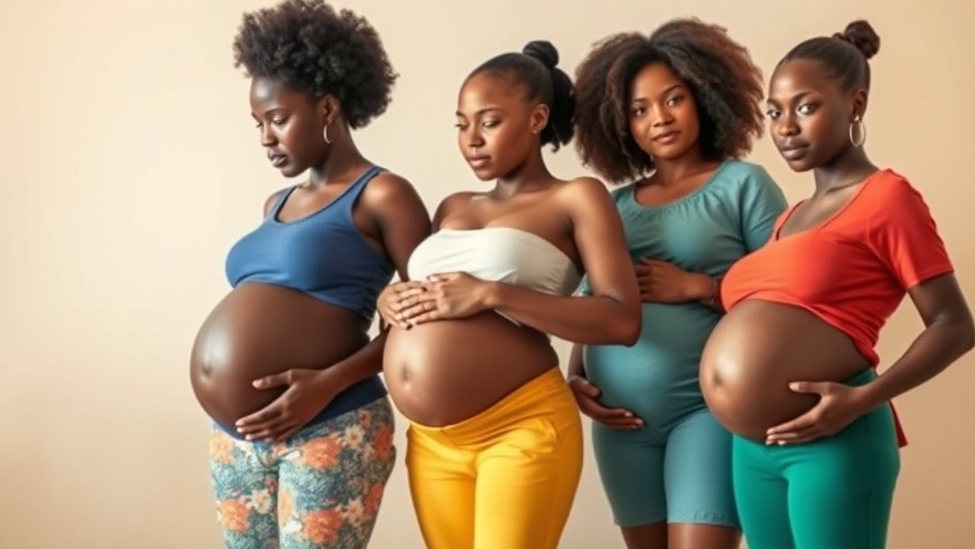 Photorealistic image of three pregnant African teenagers showcasing youth responsibility in sexual education.
