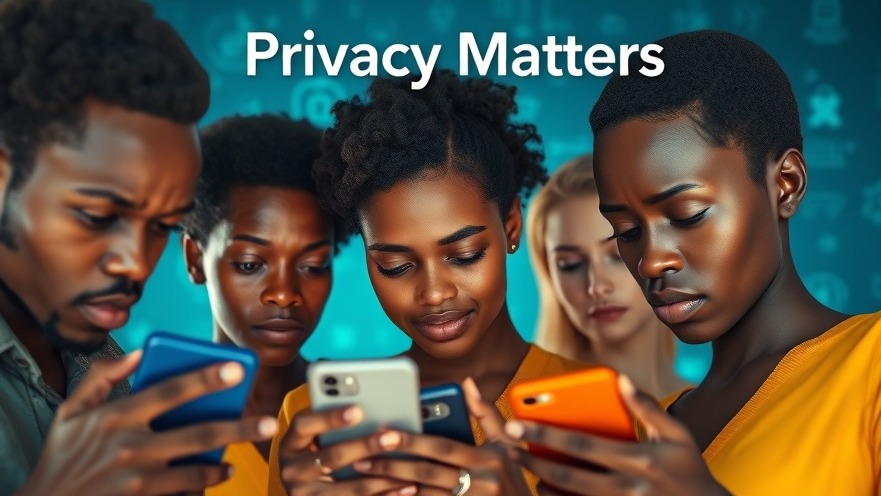 Diverse Africans contemplate data privacy amidst digital symbols, reflecting the digital economy in Africa.