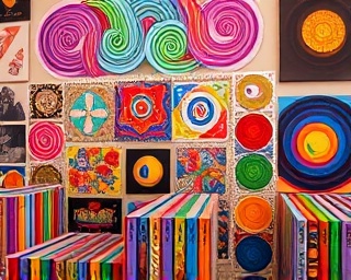 versatile packages bundle, amazed, nested together, photorealistic, in a vibrant creative studio with colorful art pieces, highly detailed, swirling patterns visible, wide-angle, pastel shades, ambient art lighting, shot with a 14mm lens.