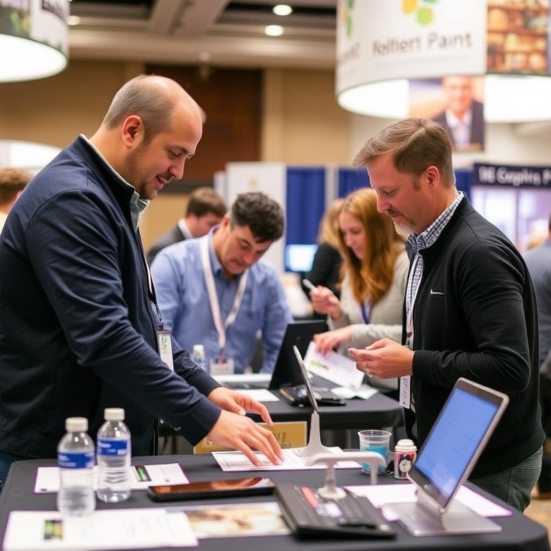 Exhibitor training session with participants engaging in interactive learning.