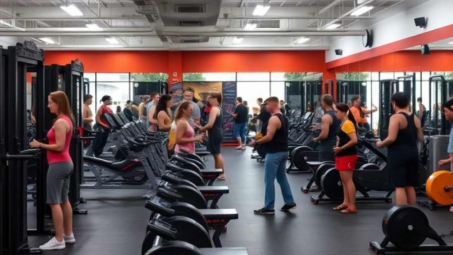 A busy gym filled with people exercising and working out.