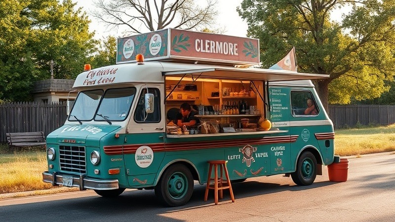 Vibrant food truck serving delicious street food at a festival.