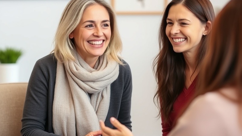 A happy therapist consultation fostering positive mental health.