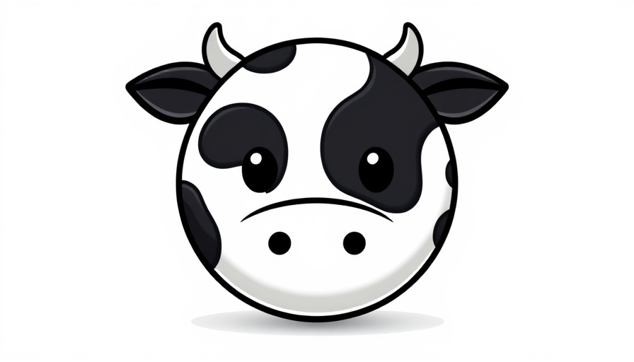 Stylized cow emoji in minimalistic design.
