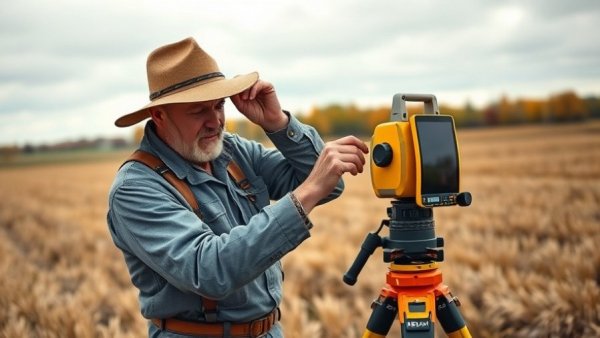 Technologist in field setting up advanced equipment, exploring subsea habitat and pet cloning technology.