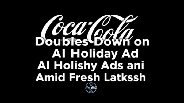 Minimalist text image on Coca-Cola AI holiday ad controversy.