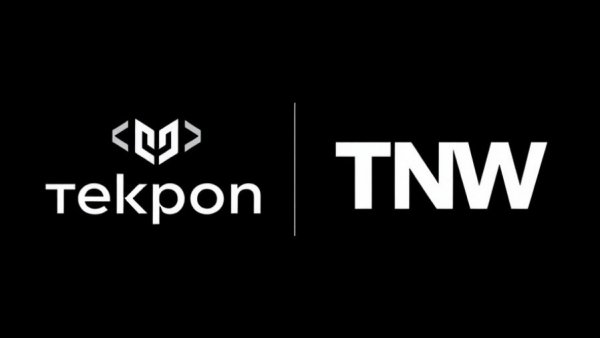 Tekpon and TNW logos side by side on a black background, Tekpon acquires TNW.
