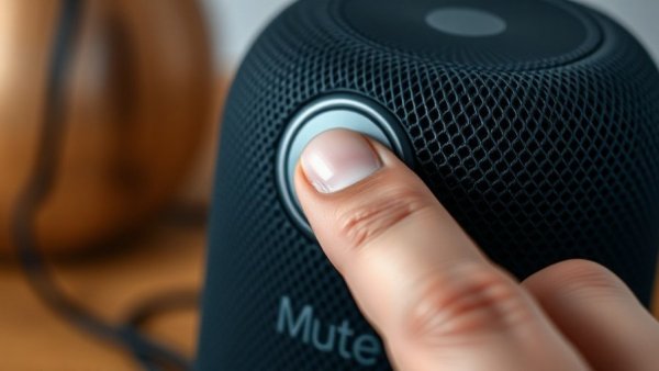 Smart home speaker privacy concerns with mute button.