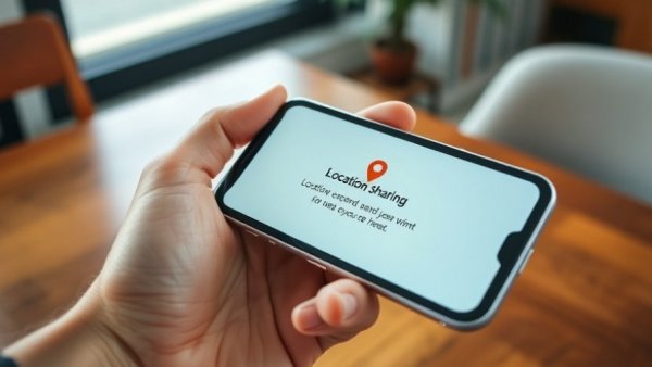 Close-up of smartphone showing location sharing prompt for spring cleaning your digital ecosystem.