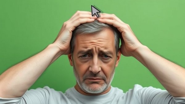 AI-driven online harassment depicted with pixelated cursor and distressed man.