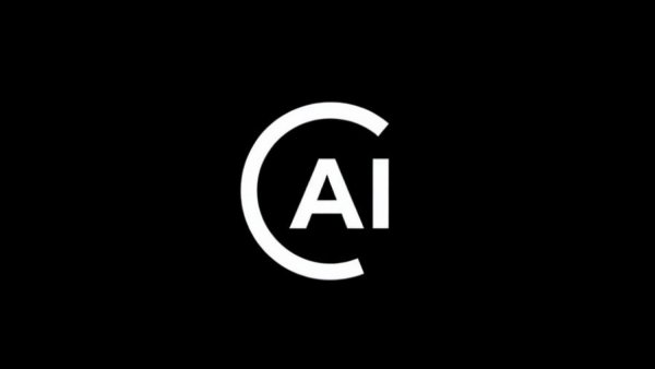 Minimalist AI logo on black background related to supply-chain risk.