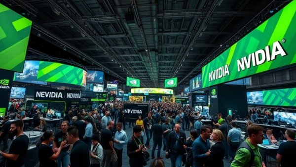 Enterprise AI agent platform showcased at tech conference with large crowd.