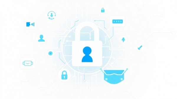 Abstract illustration with security icons for scam detection tools.