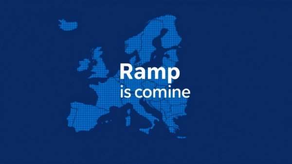 Ramp Billhop acquisition: Ramp expanding to Europe, blue dotted map.