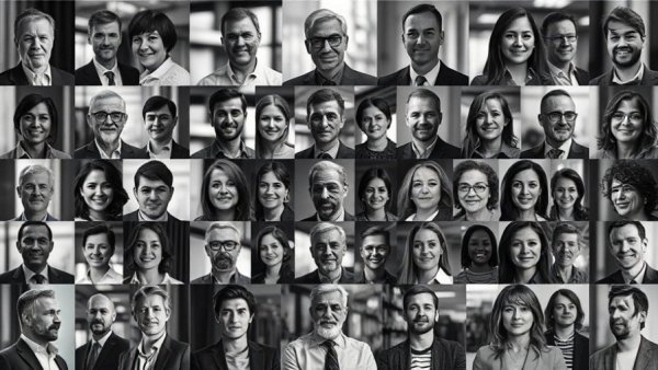 Collage of professionals representing European decacorn venture capital.