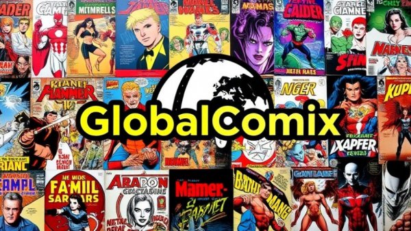 GlobalComix manga distribution featured with diverse comic book covers