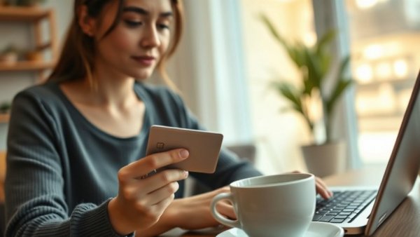 Checkout optimization with woman using laptop and credit card.