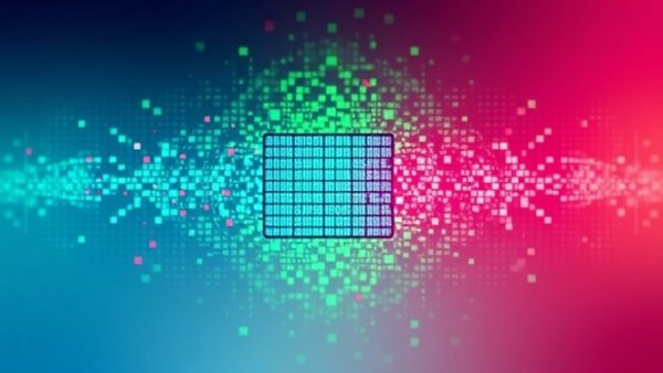 Illustration of TurboQuant algorithm concept with color grids.