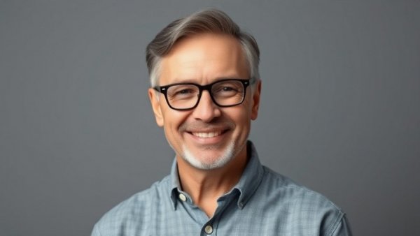 Middle-aged man smiling gently in a portrait for Nordic Space Economy article.