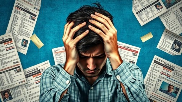 Collage showing the impact of AI on jobs with distressed figure.