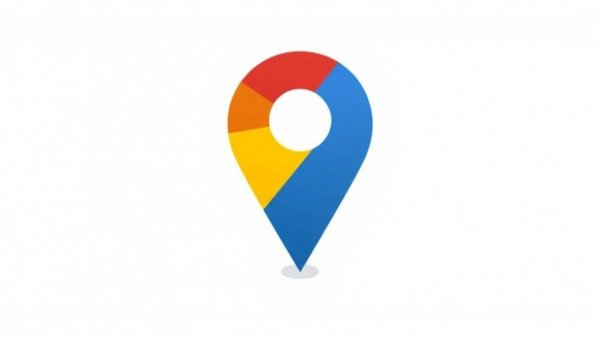 Colorful Google Maps pin icon on white background