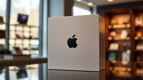 Apple Mac mini box in store highlighting stock issues.