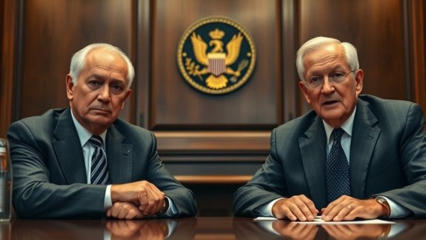 Trump administration officials in a meeting, serious expression.