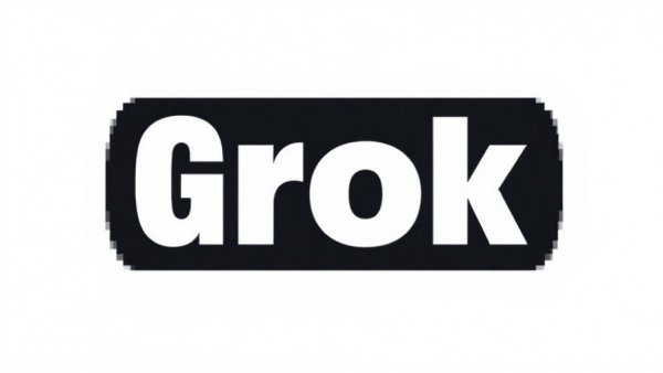Minimalist Grok logo illustration, central layout.